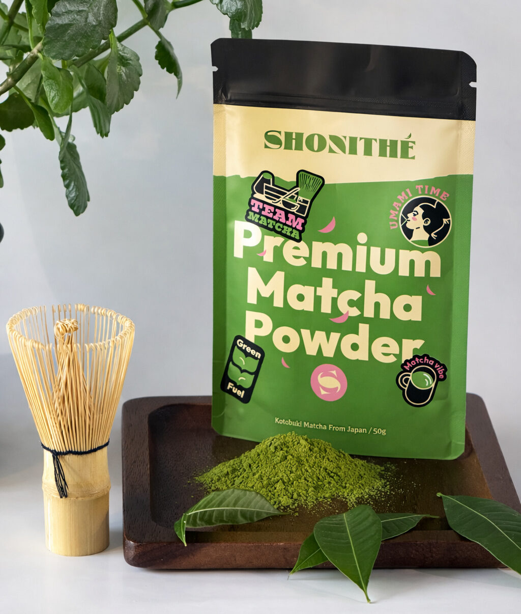 présentation de thé matcha